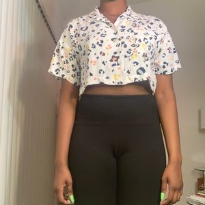 💚FOREVER 21 Colorful Cheetah Crop Top